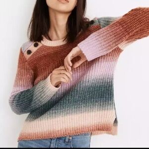 Madewell Wool Blend Ombré Split Hem Sweater Size XS